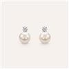 Stroili Orecchini Lobo Gold Pearls Oro Bianco Perla D'Acqua Dolce Diamante
