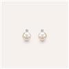 Stroili Orecchini Lobo Gold Pearls Oro Bianco Perla D'Acqua Dolce Diamante