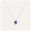 Stroili Collana Elizabeth Crown Oro Bianco Zaffiro Diamante