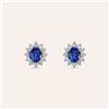 Stroili Orecchini Lobo Elizabeth Crown Oro Bianco Zaffiro Diamante
