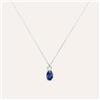 Stroili Collana Punto Luce Elizabeth Crown Oro Bianco Zaffiro Diamante