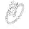 Stroili Anello in metallo rodiato e strass