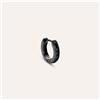 Stroili Mono Orecchino A Cerchio Gentleman Argento Nero Cubic Zirconia