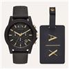 ARMANI EXCHANGE Set Orologio Al Quarzo Armani Exchange Ax7105 e Targhetta per Valigia