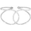 Stroili Bracciale bangle big in metallo rodiato e cristalli