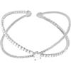 Stroili Bracciale bangle big in metallo rodiato e cristalli