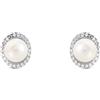 Stroili Orecchini Lobo Silver Pearls Argento Rodiato Perla sintetica Cubic Zirconia