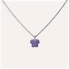 Stroili Collana in argento rodiato e smalto viola con simbolo farfalla
