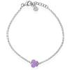 Stroili Bracciale in argento rodiato e smalto viola con simbolo farfalla