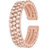 Stroili Anello a fascia regolabile rosato e strass multifilo