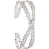 Stroili Bracciale rigido rodiato e strass con incrocio