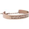 Stroili Bangle L'amore non è quello che vogliamo sentire. Ma quello che sentiamo senza volerlo in acciaio rosatoBracciale in corda e acciaio con ciondolo a croce marrone