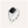 Stroili Anello Chevalier Silver Collection Argento Rodiato Onice