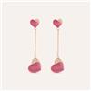 Stroili Orecchini Pendenti Lady Sweet Acciaio Rosa Cristallo