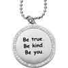 Stroili Collana con ciondolo in acciaio rodiato e strass Be true. Be kind. Be you.