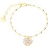 Stroili Bracciale Ottone Dorato Cuore e Cristalli