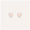 Stroili Orecchini Lobo Silver Collection Argento Bicolore Bianco / Rosa