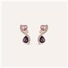 Stroili Orecchini Lobo Violet Ottone Rosa Cristallo