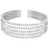 Stroili Bracciale rigido multifilo in metallo rodiato con strass