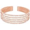 Stroili Bracciale rigido multifilo in metallo rosato con strass