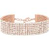 Stroili Bracciale multifilo largo in metallo rosato con strass