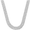 Stroili Collana multifilo larga in metallo rodiato con strass