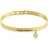 Stroili Bangle Lady Message Acciaio Dorato Love e Cristalli