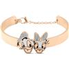 Stroili Bracciale rigido in acciaio rosato con Paperino e Paperina e strass