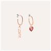 Stroili Orecchini Spaiati Lady Sweet Acciaio Rosa Cristallo