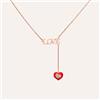 Stroili Collana in acciaio rosato con scritta Love e pendente charm cuore con strass