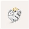 Stroili Anello Fascia Sunrise Acciaio Bicolore Bianco / Rosa Cristallo