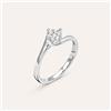 Stroili Anello Solitario Petali Oro Bianco Diamante