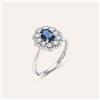 Stroili Anello Solitario Elizabeth Crown Oro Bianco Zaffiro Diamante