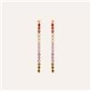 Stroili Orecchini Pendenti Tennis Silver Rainbow Argento Rosa Cubic Zirconia