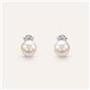 Stroili Orecchini Lobo Gold Pearls Oro Bianco Perla D'Acqua Dolce Diamante