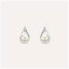Stroili Orecchini Lobo Gold Pearls Oro Bianco Perla D'Acqua Dolce Diamante