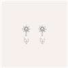 Stroili Orecchini Lobo Silver Pearls Argento Rodiato Perla sintetica Cubic Zirconia