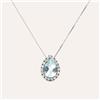Stroili Collana Acquamarina Oro Bianco Acquamarina Diamante