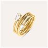 Stroili Anello Fascia Radiance Acciaio Dorato Cristallo