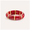 Stroili Bangle Elastico Radiance Acciaio Dorato Acrilico Rosso