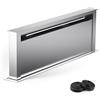 Klarstein Downdraft Cappa Aspirante 90 cm, Cappa Cucina e Aspirante 2 in 1, Flusso d'Aria 604m³/h, Cucina 90 cm con Controllo Touch, 90cm Sottopensile con Luci LED e Timer