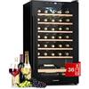 KLARSTEIN Cantinetta Vino, Cantinetta Vino Refrigerata a Zona Singola per Interno/Esterni, Frigo Bar, Cantina con Vetrina, Mini Bar con Protezione UV, Frigo Touch, 4-18°C, 36 Bottiglie