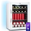 KLARSTEIN Coachella 60 - Frigo per Bibite, 60L, Frigo per Bibite con Vetrina e WiFi, Illuminazione LED in 7 Colori, Sportello in Vetro, Controllo Touch, 3 Ripiani, 3-18°C, Bianco