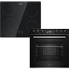 Klarstein ControlSync Cucina a Induzione con Forno - 72L, 9 Funzioni, Piano Cottura 4 Zone con Booster, Timer Digitale, Chiusura Bambini, Design in Vetro Nero, Classe Energetica A