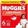 Huggies Little Movers, 102 Pannolini Taglia 6 (16-30 Kg), Pacco Scorta