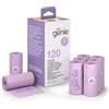Pet Genie On-the-go - Sacchetti per escrementi di cani in rotolo, a prova di perdite ed extra spessi, per cani di piccola e grande taglia, profumati alla lavanda, 120 pezzi, 8 rotoli