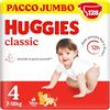 Huggies Classic, Pannolini Taglia 4 (7-14Kg), Protezione completa, Pacco Jumbo, 128 Pz