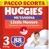 Huggies Little Movers Pannolini Mutandina Taglia 3 (6-11 Kg), Ultra assorbente, Protezione completa, 88 Pz