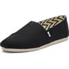 TOMS Recycled Cotton Alpargata, Mocassino Basso Donna, Black White, 38.5 EU