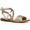 Geox Sandali da donna D Sozy Plus F Flat Sandal, DK Gold/LT Gold, 40 EU